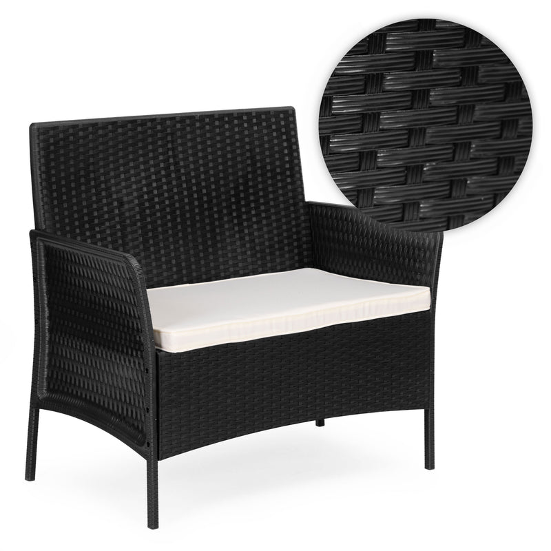 MultiGarden Gartenmöbel-Set Tisch Bank Sessel schwarz