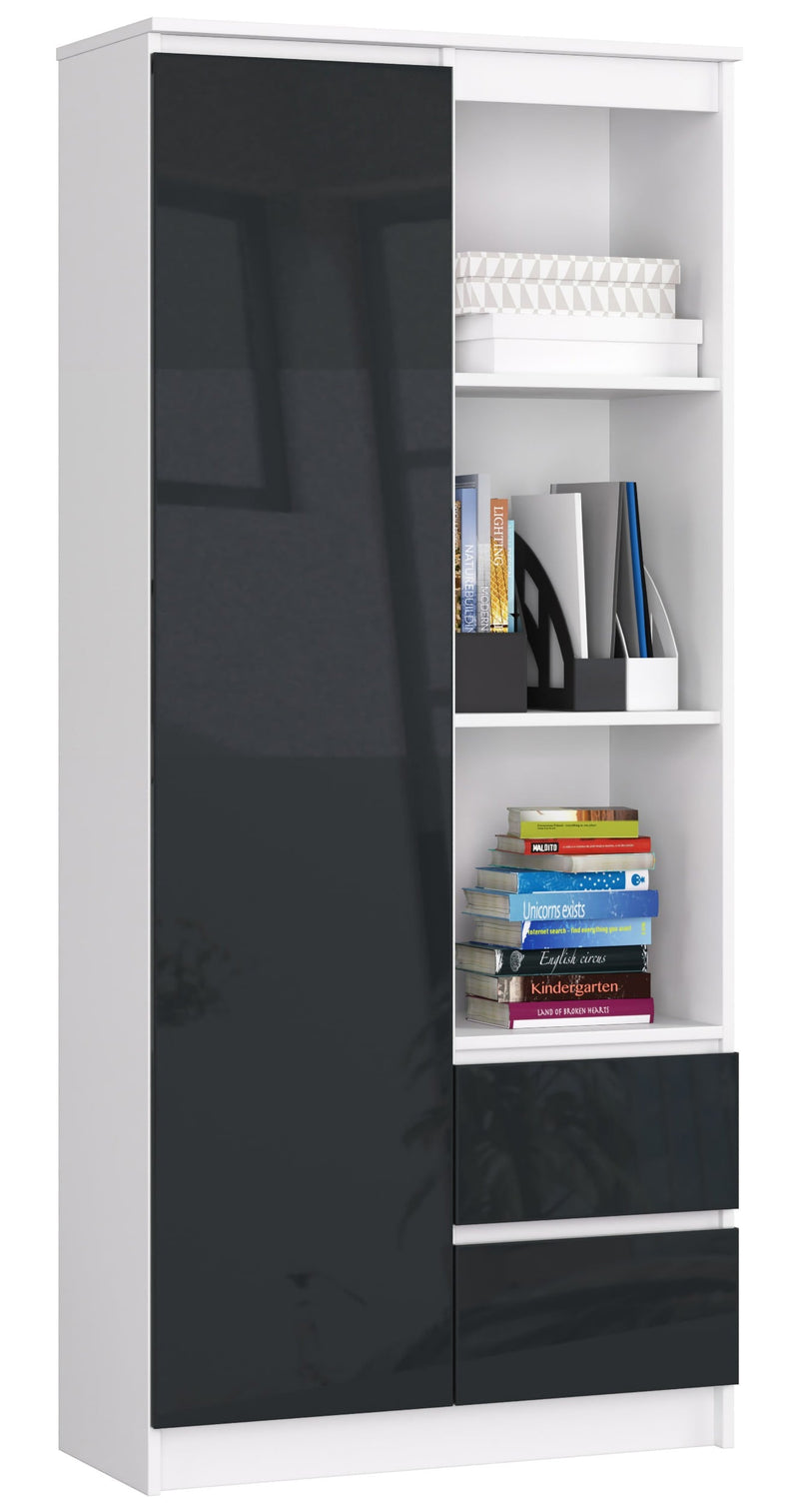 BÜROREGAL R 80 cm CLP R11 WEISS / GRAPHIT GLÄNZEND