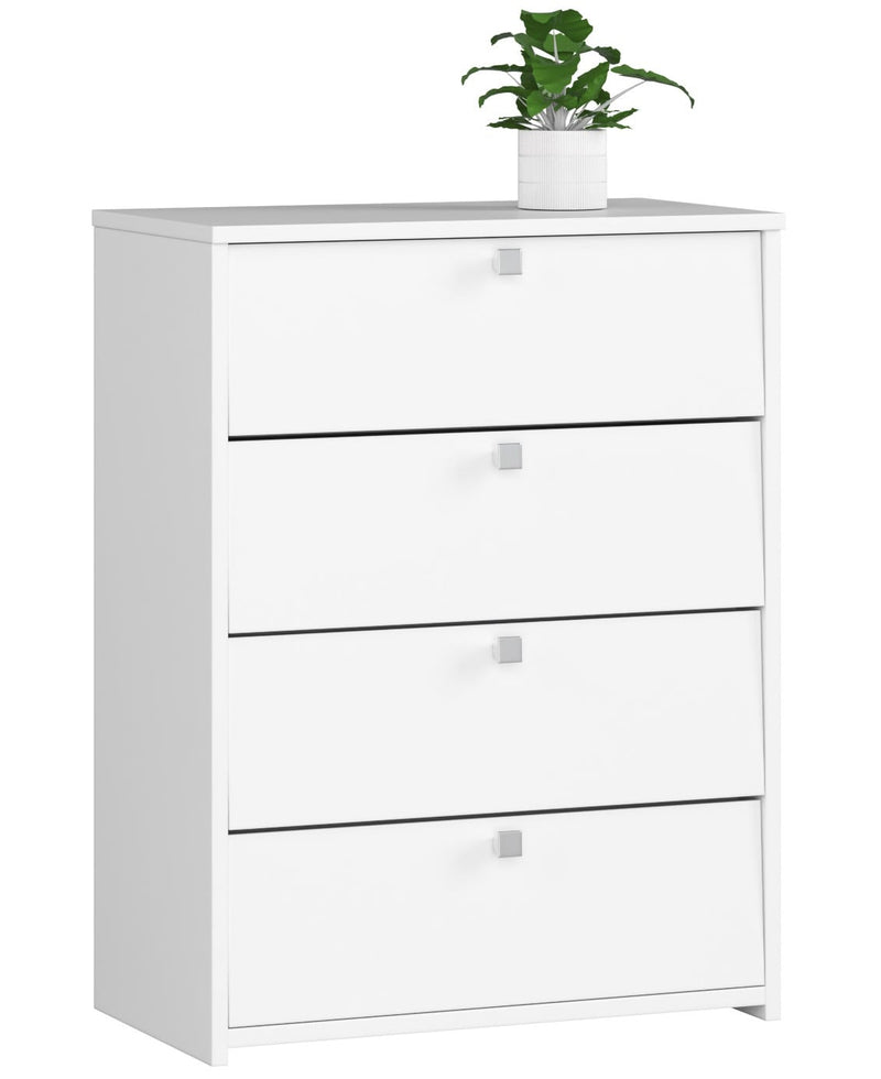 RUBIN Schuhschrank, 4 Flügeltüren, 66 cm – weiß
