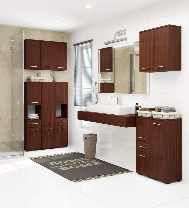 Wandhängender Badezimmerschrank FIN W30 1D Wenge